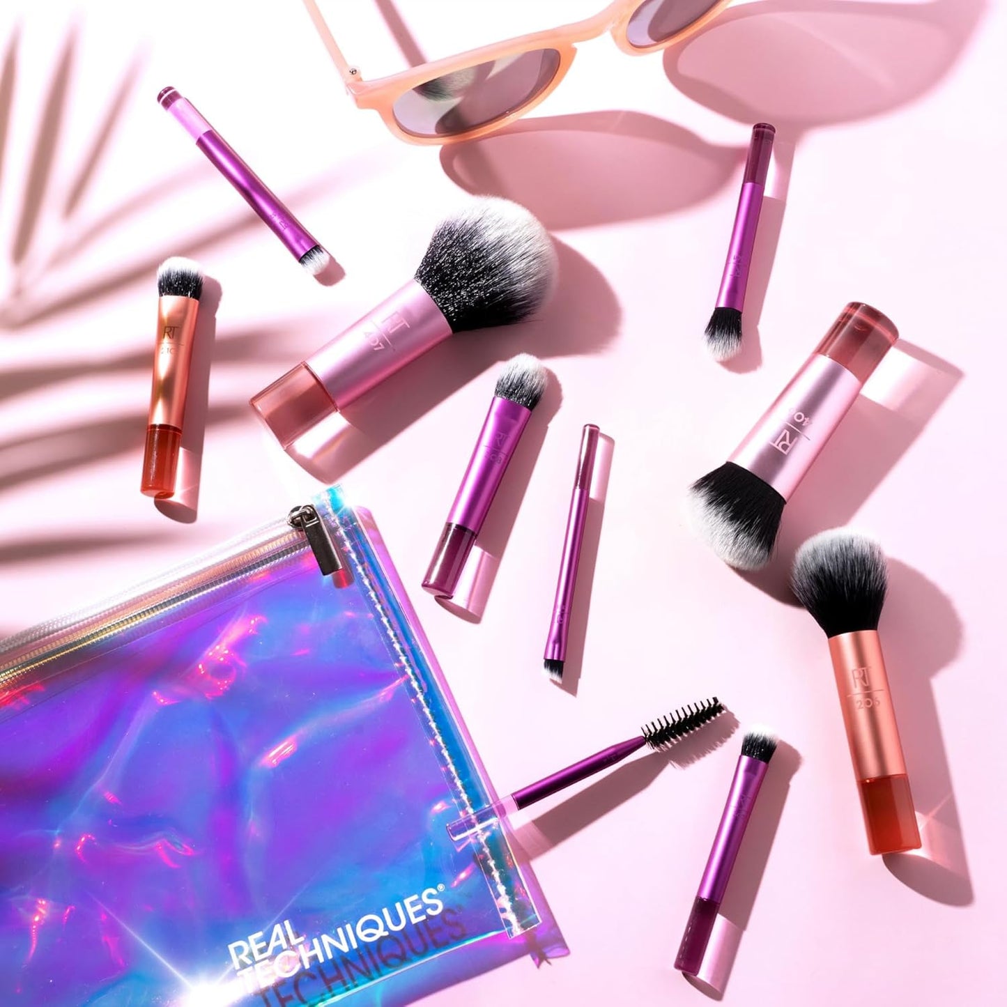 Real Technique Travel Fanstasy Mini Brush Kit, Makeup Brushes, Mini Sized Brushes, Perfect For Travel or On The Go, 10 Piece Set, Purple