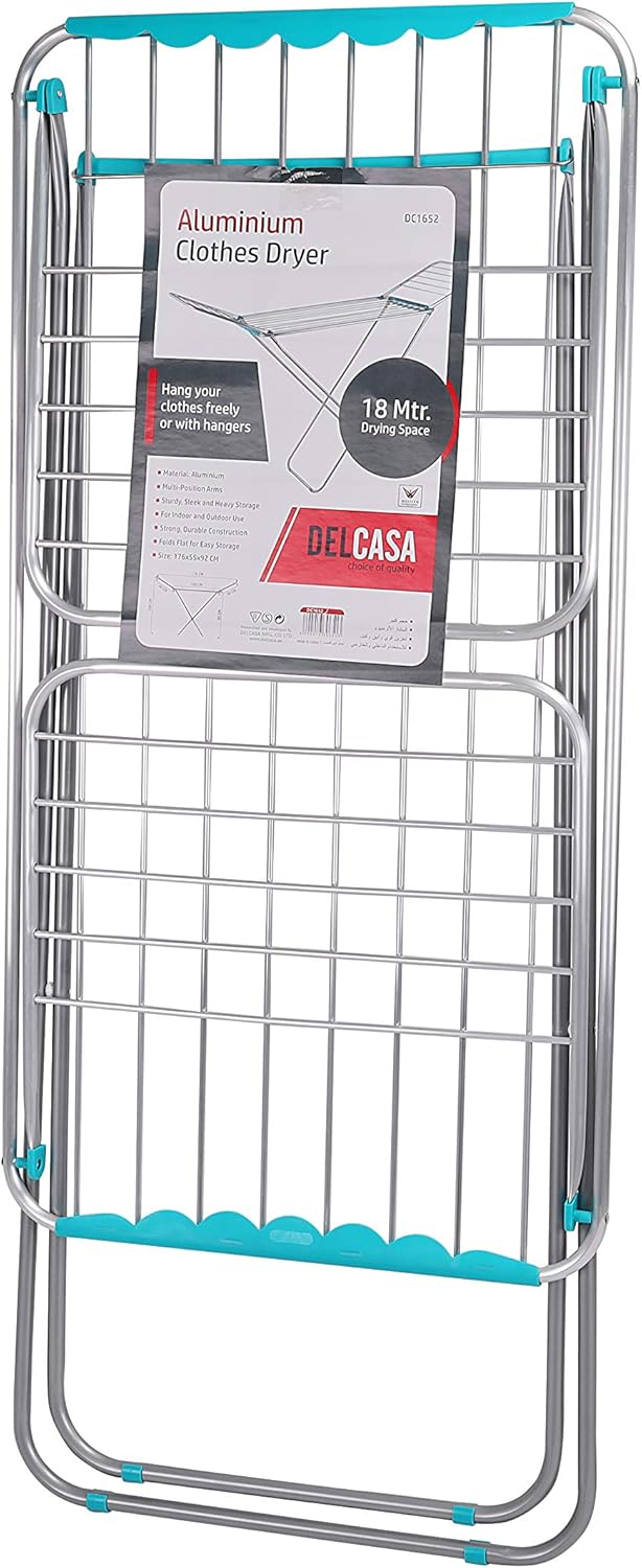 Delcasa Large Folding Clothes Dryer Drying Space Laundry Washing Durable Metal Drying Rack Multifunctional Air Dryer Ideal For Indoor And Outdoor Dc1652, Multicolor