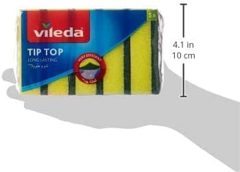 Vileda Tip Top Dish Washing Medium Foam Sponge Scourer 5 Pieces