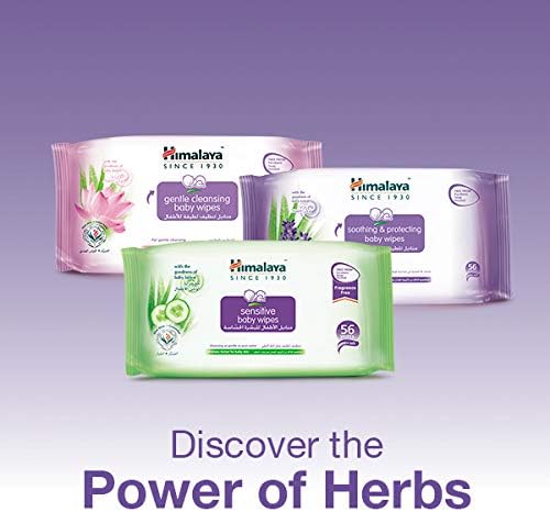 Himalaya Gentle Cleansing Baby Wipes | 56 wipes X 4 packs (224 Wipes) | Mildly Cleanse & Protect Baby's Skin from Dryness | Enriched with Goodness of Aloe Vera & Lotus | Alcohol & Paraben Free