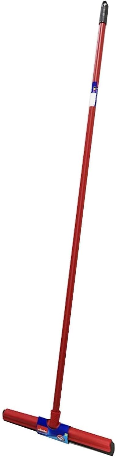 Vileda Floor Wiper Standard 35 CM with a Stick, High water wiping efficiency, Foam, 35 X 5 X 136 Cm - Red