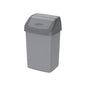 Cosmoplast 20L Flip-Top Waste Bin With Swing Lid, Pearl Grey