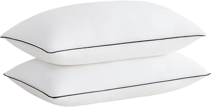 Acanva Cooling Bed Pillows for Sleeping, Luxury Hotel Quality 3D Microfiber Filling with Breathable Cover for Side Back and Stomach Sleepers, Reduces Neck Pain, Queen (Pack of 2), White 2 Count