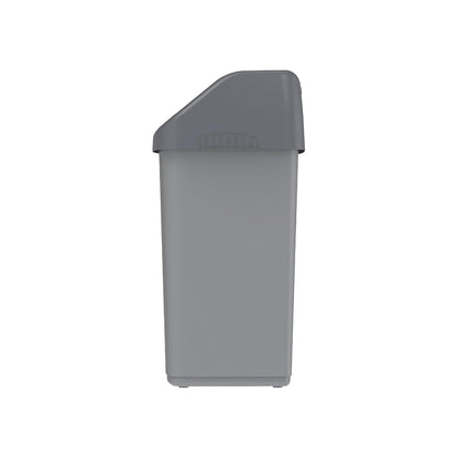 Cosmoplast 20L Flip-Top Waste Bin With Swing Lid, Pearl Grey