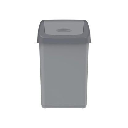 Cosmoplast 20L Flip-Top Waste Bin With Swing Lid, Pearl Grey