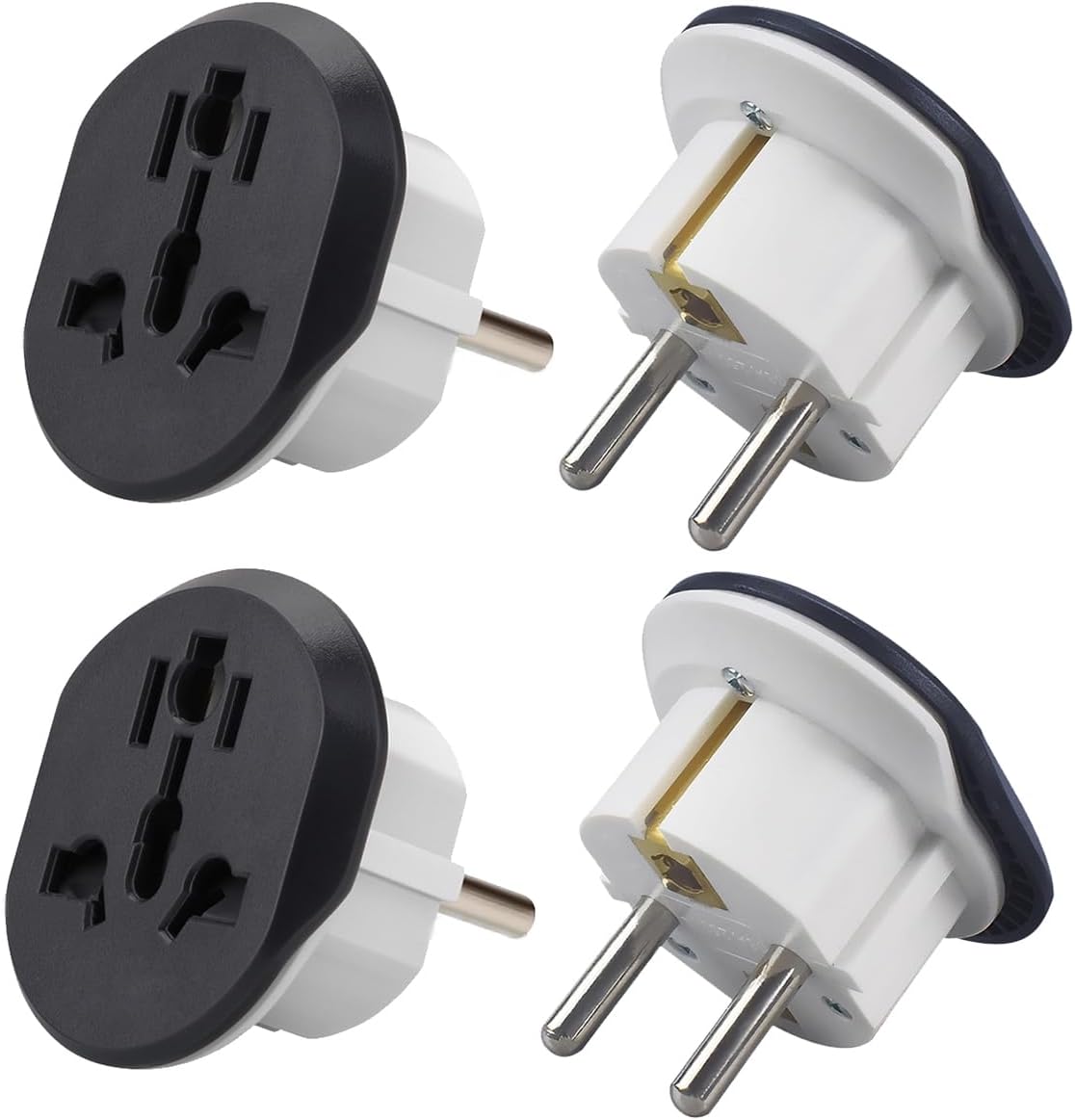 [4-Piece]Plug Converter, UAE, USA, EU, UK, AU, CN to KSA/EU/Germany Socket, Travel Adapter, Universal Socket Travel Adaptor for Business Trip Holiday Hotel Airport for Cell Phone, Laptop