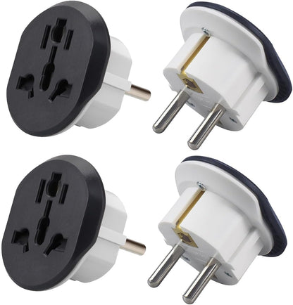 [4-Piece]Plug Converter, UAE, USA, EU, UK, AU, CN to KSA/EU/Germany Socket, Travel Adapter, Universal Socket Travel Adaptor for Business Trip Holiday Hotel Airport for Cell Phone, Laptop
