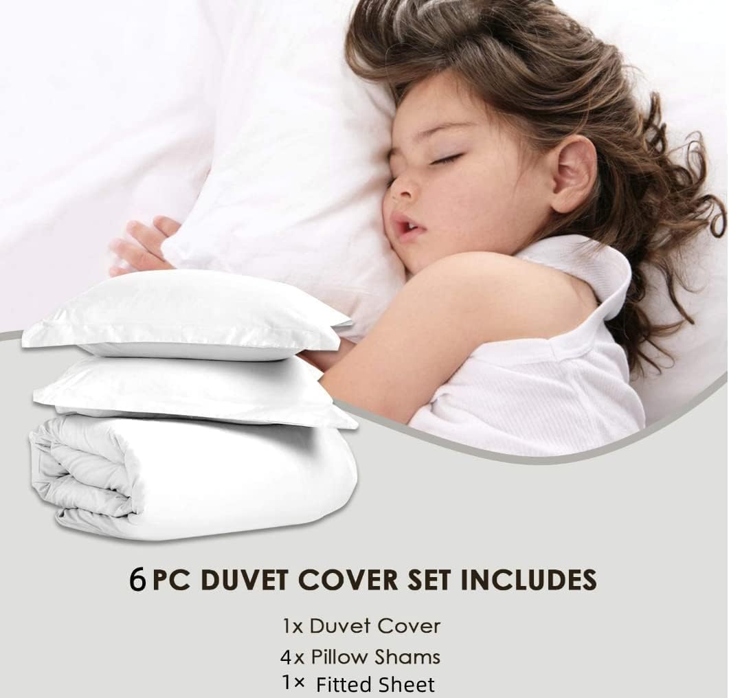 Golden Home King Size/Single Size Bedsheet duvet cover pillow case 6pcs One Set High Cotton Quality Bedding Set Kids' Duvet Covers… (A14, King Size)