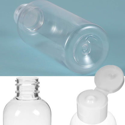 EOPER 4 Pack 100ML Empty Clear Plastic Squeeze Bottles with Disc Top Flip Cap Travel Bottle BPA-Free Containers For Shampoo, Lotions, Liquid Body Soap, Creams