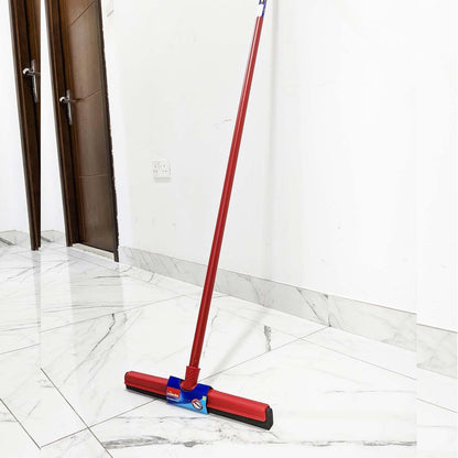 Vileda Floor Wiper Standard 35 CM with a Stick, High water wiping efficiency, Foam, 35 X 5 X 136 Cm - Red