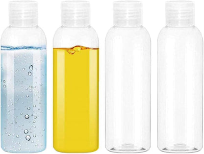 EOPER 4 Pack 100ML Empty Clear Plastic Squeeze Bottles with Disc Top Flip Cap Travel Bottle BPA-Free Containers For Shampoo, Lotions, Liquid Body Soap, Creams