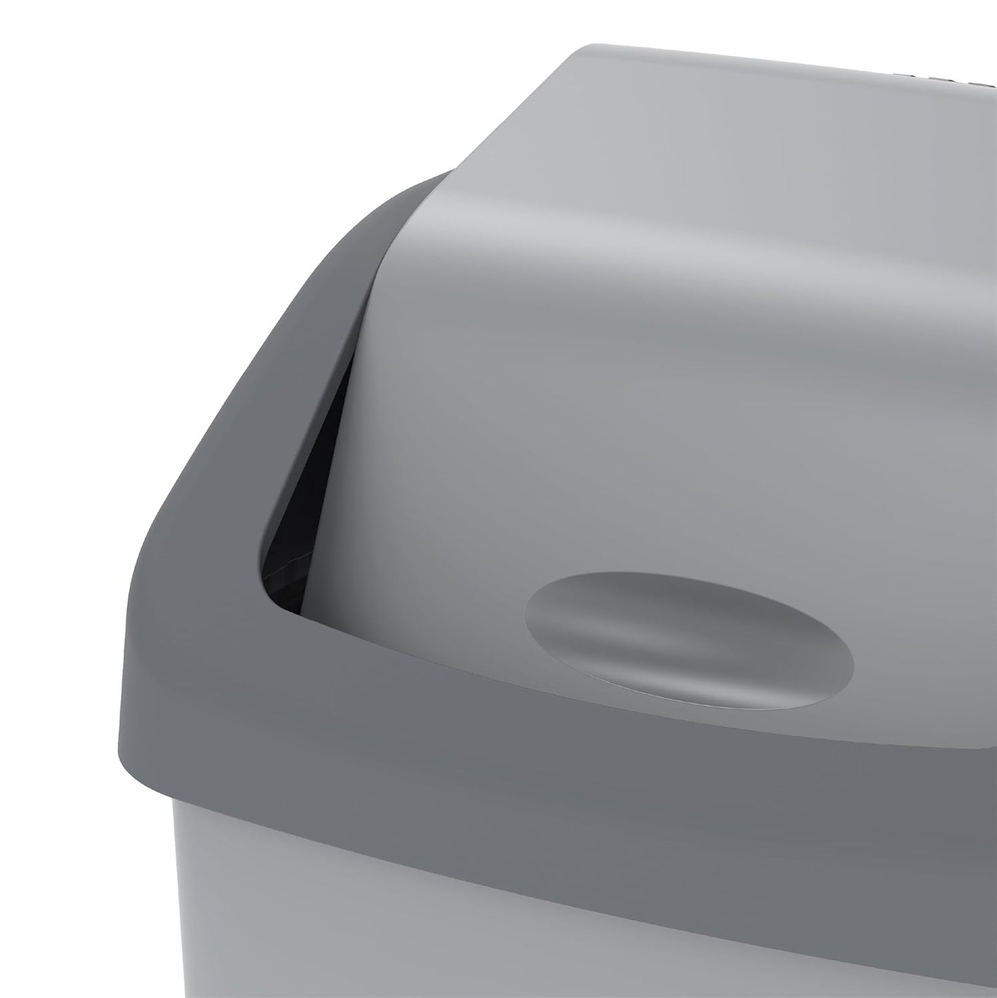 Cosmoplast 20L Flip-Top Waste Bin With Swing Lid, Pearl Grey