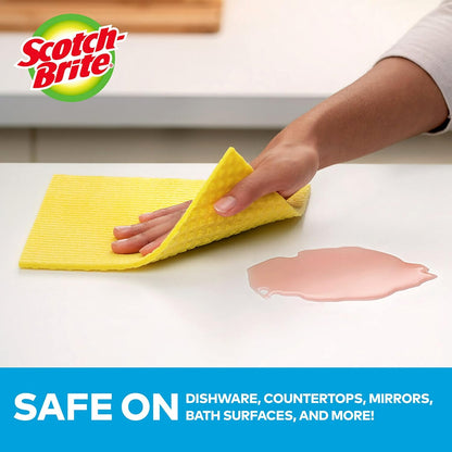 Scotch-Brite Multi-Purpose Sponge Cloth Wipe ULTRA, 4 units (3+1 Free)/pack | Quickly soaks up any liquid | Wipes like a cloth, absorbs like a sponge | Kitchen cloth | Cleaning cloth | Sponge cloth