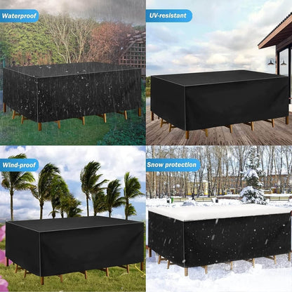 SKY-TOUCH Patio Furniture Cover 250x200cm, Garden Furniture Set Cover Waterproof, Outdoor Table and Chair Set Covers, Heavy Duty Oxford Fabric Furniture Covers Dust Proof Anti-UV