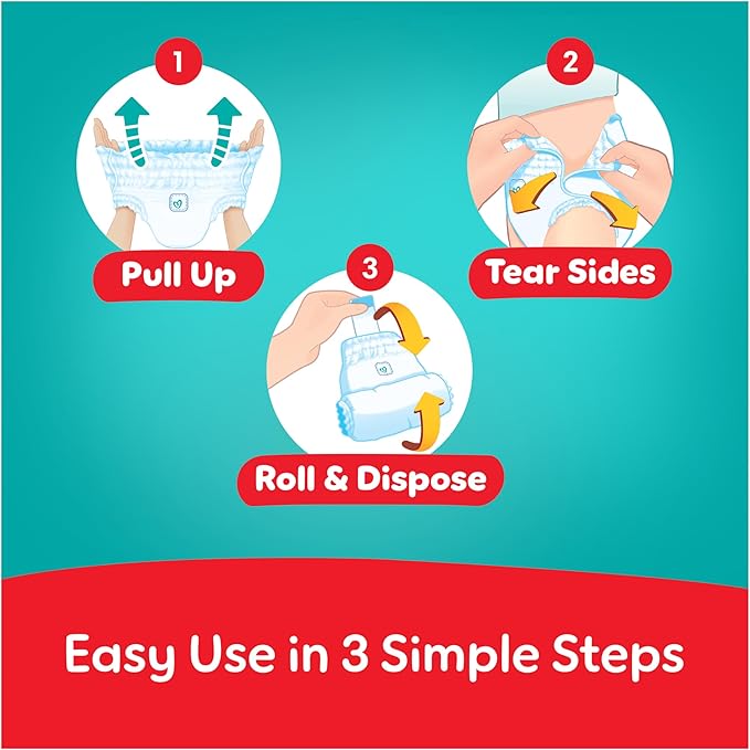 Pampers Rash Protection Pants Diapers, Size 6, 16+kg, +50% Aloe Vera Lotion, 360° Leak-Free Fit for up to 100% Leakage Protection, Giga Box, 168 Count