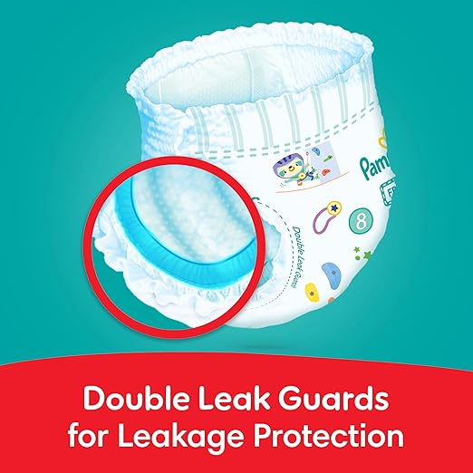 Pampers Rash Protection Pants Diapers, Size 8, 19+kg, with Aloe Vera, 360° Leak-Free Fit for up to 100% Leakage Protection, Value Pack, 26 Count