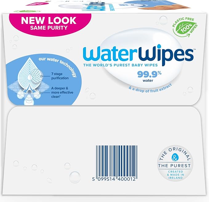 WaterWipes Original Plastic Free Baby Wipes, 720 wet wipes (12 packs)