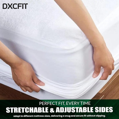 100% Waterproof Mattress Protector - Soft Cotton Terry Surface, Breathable & Noiseless Fitted Mattress Cover, Hypoallergenic Pad, Topper, Machine Washable Sheet (King (180x200x30)