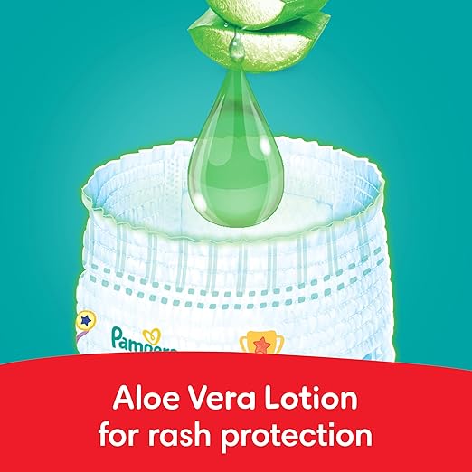 Pampers Rash Protection Pants Diapers, Size 8, 19+kg, with Aloe Vera, 360° Leak-Free Fit for up to 100% Leakage Protection, Value Pack, 26 Count