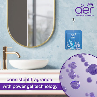 Godrej Aer Power Pocket | Air Freshener- Bathroom And Toilet | Lasts Up To 30 Days | Assorted Pack Of 3 (30G)