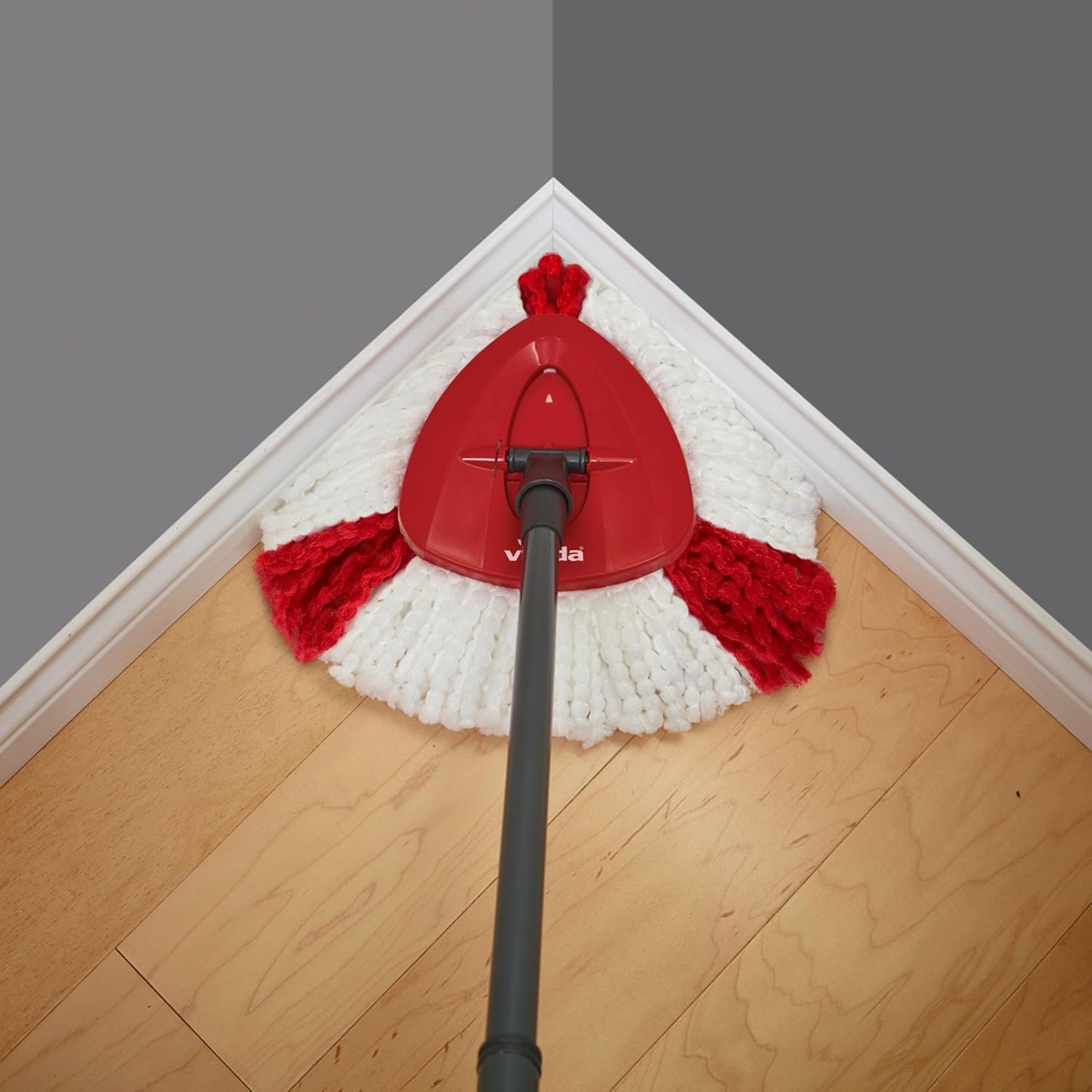 Vileda Easy Wring & Clean spin mop & bucket set with foot pedal | Vileda |3-Piece Handle 130 cm |Floor mop with spinning wringer | Turbo Refill 100% Microfibre mop head |