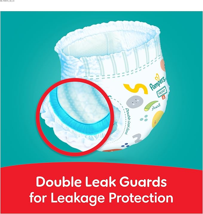 Pampers Rash Protection Pants Diapers, Size 6, 16+kg, +50% Aloe Vera Lotion, 360° Leak-Free Fit for up to 100% Leakage Protection, Giga Box, 168 Count