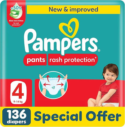 Pampers Ultimate Comfort Pants Diapers, Size 5, 12-18kg, Lotion infused with Aloe Vera and Vitamin E, Cottony Soft Fit for up to 100% Leakage Protection, Super Saving Pack, 84 Count