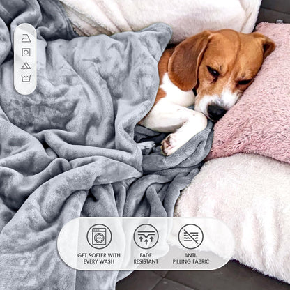 Hotel Linen Klub Double Micro Fleece Flannel Blanket - Ultra-Soft 260 GSM Super Plush Throw Blanket for Ultimate Warmth and Comfort, Size: 200 x 220 cm, Grey