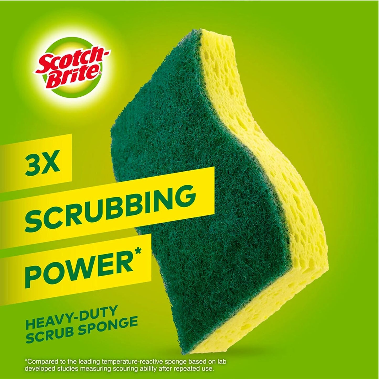 Scotch-Brite Heavy Duty Cellulosic Scrub Sponge, 6 units/pack | Kitchen sponge | Dish sponge | Scrub | General Purpose Cleaning | Food Safe | Non-Rusting | Kitchen, Garage, Outdoor