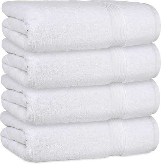 Bliss Casa Bath Towel Set (4 Pack, 70 X 140 cm) - 600 GSM 100% Combed Cotton Quick Drying Highly Absorbent Thick Bathroom Towels - Soft Hotel Quality for Bath and Spa