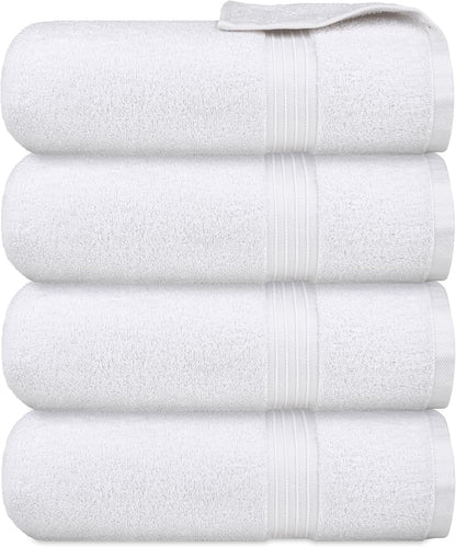 Bliss Casa Bath Towel Set (4 Pack, 70 X 140 cm) - 600 GSM 100% Combed Cotton Quick Drying Highly Absorbent Thick Bathroom Towels - Soft Hotel Quality for Bath and Spa