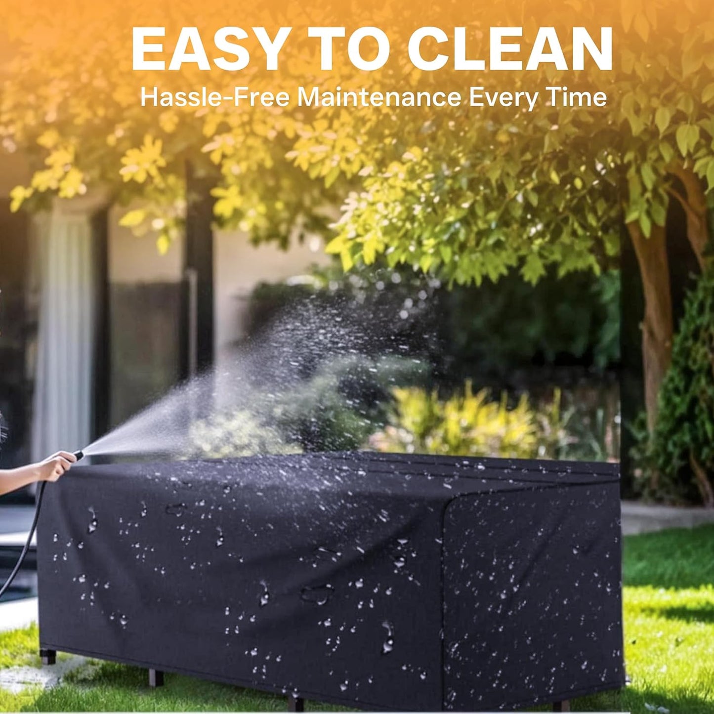 Waterproof Garden Patio Furniture Cover Set, (250x200x80) Upgraded 210D Heavy Duty Oxford Fabric UV Resistant for Rectangle Table Chair Sofa